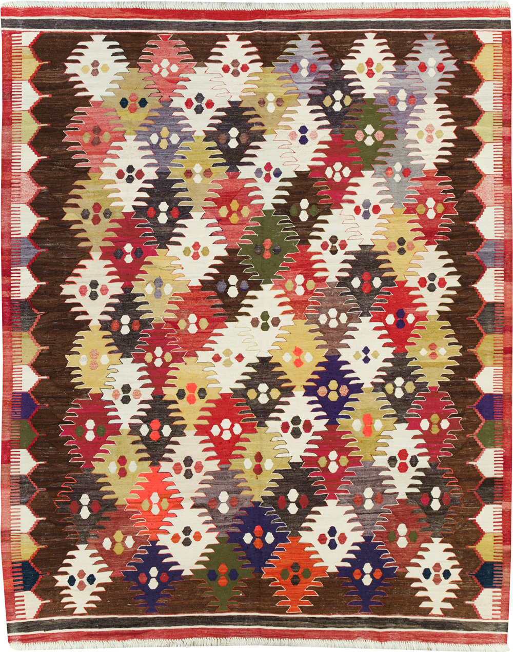 Contemporary Turkish Flatweave Kilim Small Room Size Carpet, No.30864 - Staging