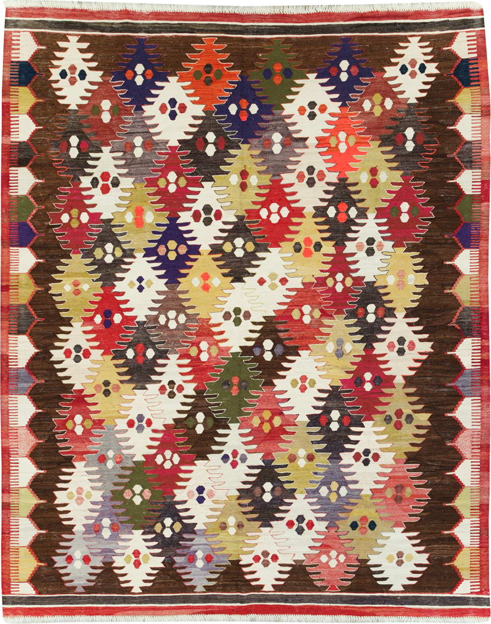 Contemporary Turkish Flatweave Kilim Small Room Size Carpet, No.30864 - Staging