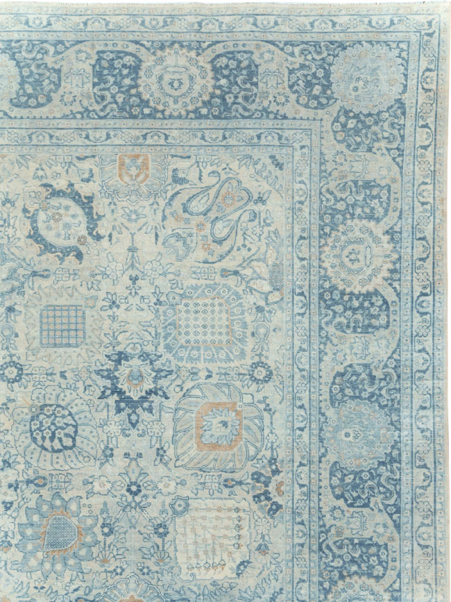 Antique Persian Tabriz Room Size Carpet, No.30872 - Staging
