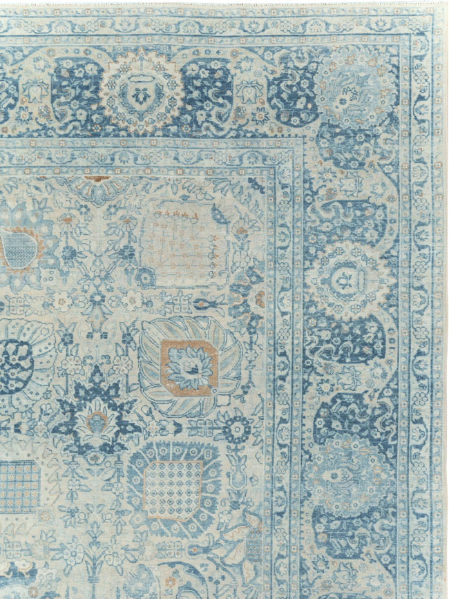 Antique Persian Tabriz Room Size Carpet, No.30872 - Staging
