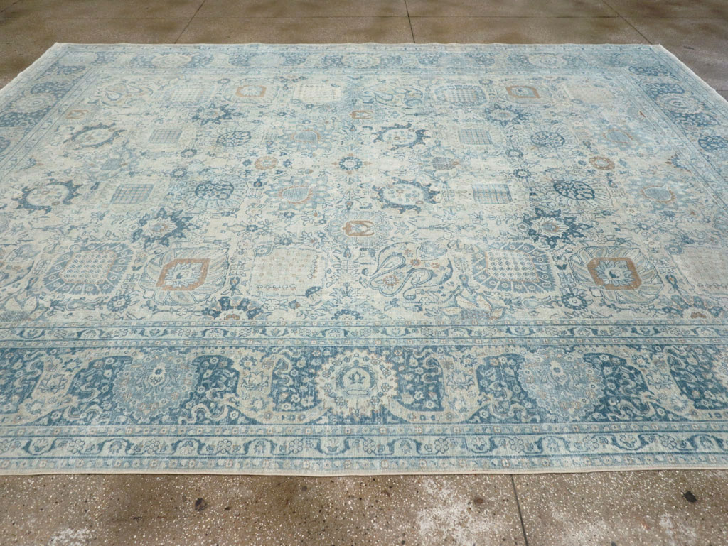 Antique Persian Tabriz Room Size Carpet, No.30872 - Staging