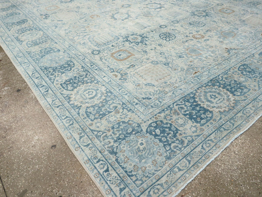 Antique Persian Tabriz Room Size Carpet, No.30872 - Staging