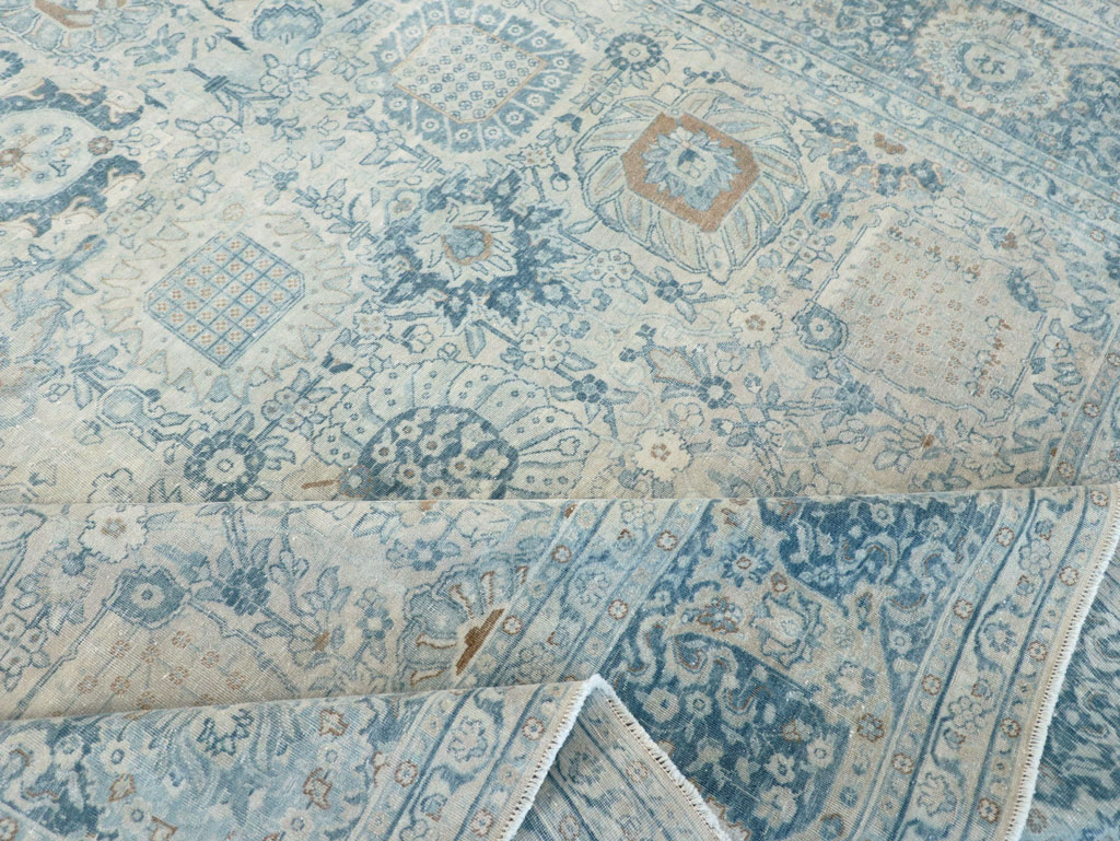 Antique Persian Tabriz Room Size Carpet, No.30872 - Staging
