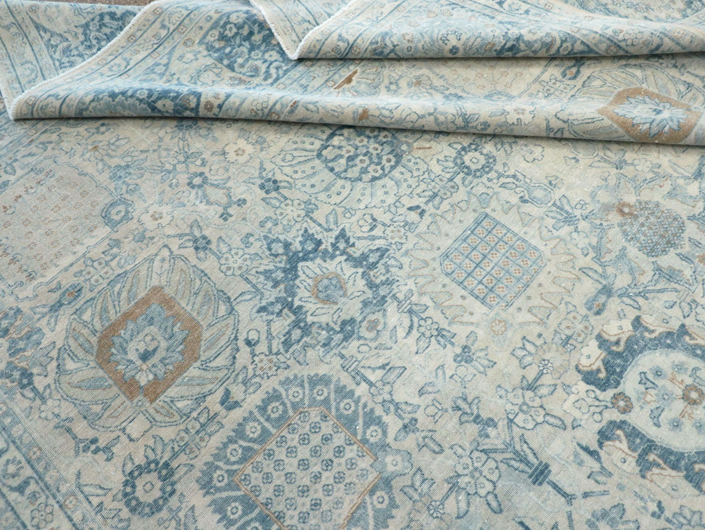 Antique Persian Tabriz Room Size Carpet, No.30872 - Staging