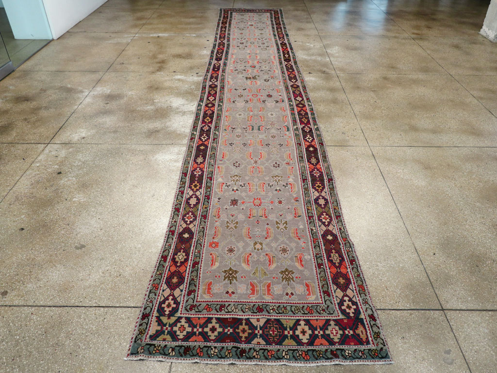 Antique Caucasian Karabagh Wide Gallery Runner, No.30873 - Staging