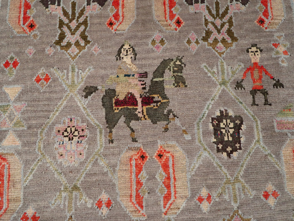 Antique Caucasian Karabagh Wide Gallery Runner, No.30873 - Staging