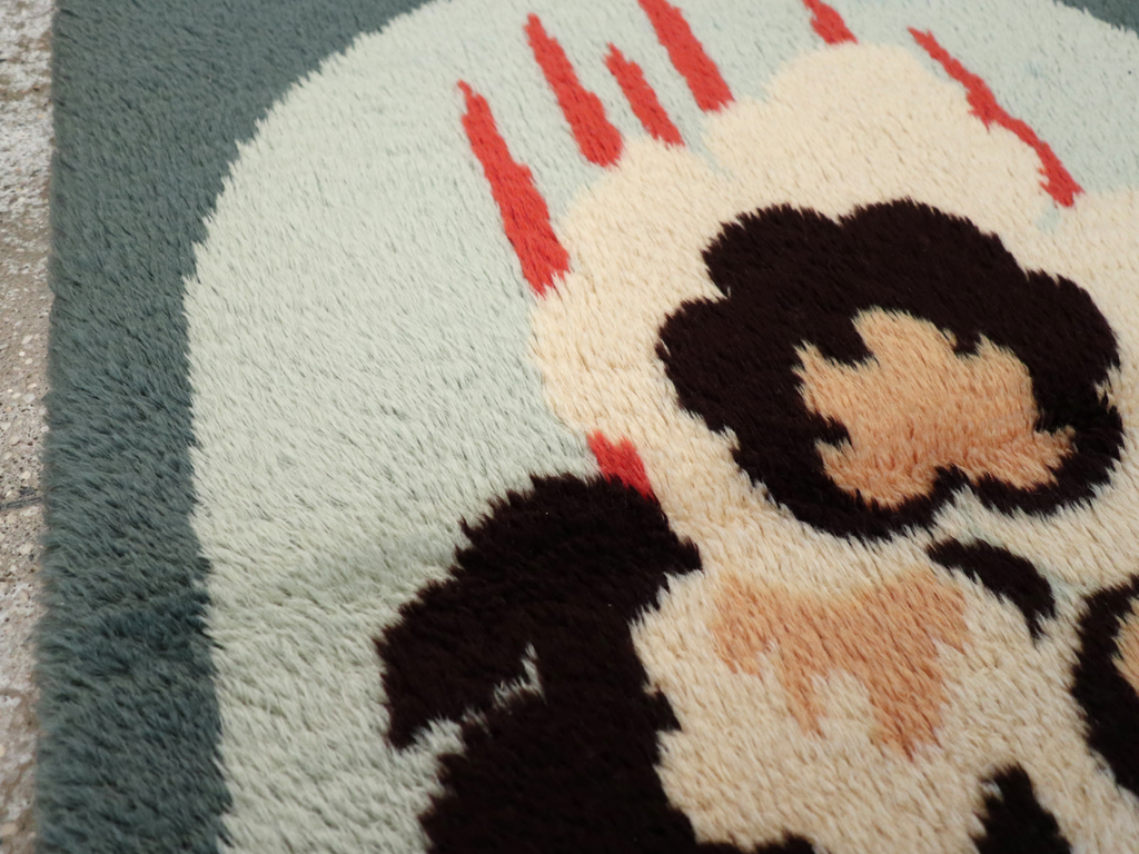 Contemporary European Art Deco Throw Rug, No.30875 - Staging