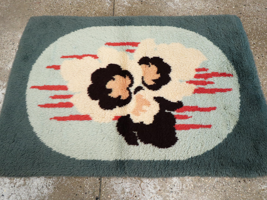 Contemporary European Art Deco Throw Rug, No.30875 - Staging