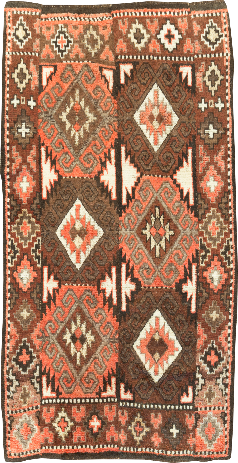Vintage Central Asian Turkoman Gallery Rug, No.30878 - Staging