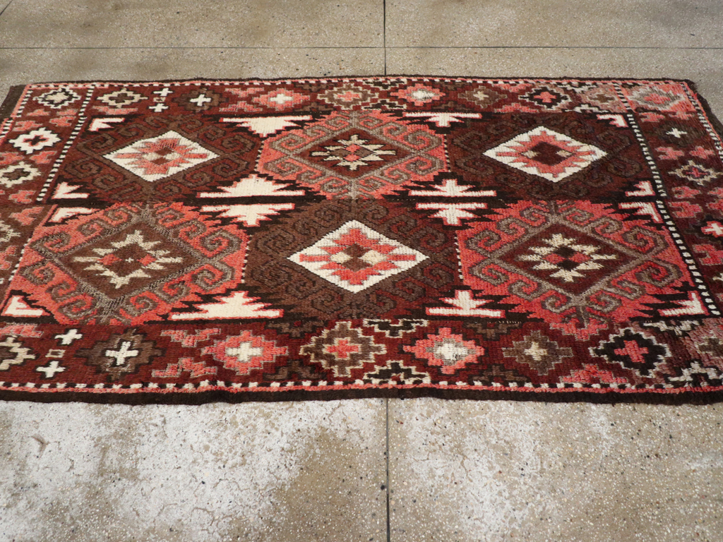 Vintage Central Asian Turkoman Gallery Rug, No.30878 - Staging