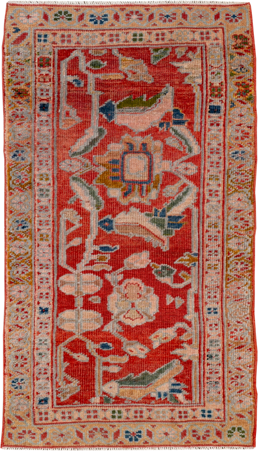 Antique Persian Sultanabad Throw Rug (Pair: 2 of 2), No.30880 - Staging