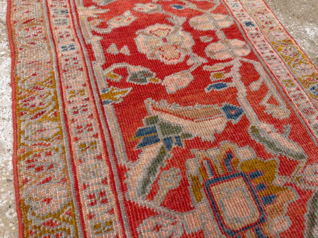 Antique Persian Sultanabad Throw Rug (Pair: 2 of 2), No.30880 - Staging