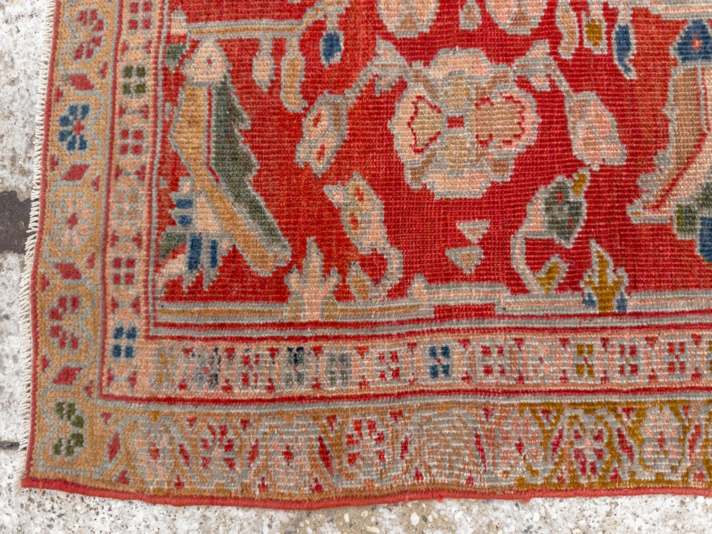 Antique Persian Sultanabad Throw Rug (Pair: 2 of 2), No.30880 - Staging