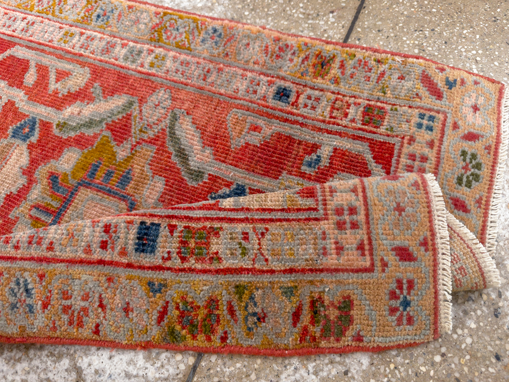 Antique Persian Sultanabad Throw Rug (Pair: 2 of 2), No.30880 - Staging