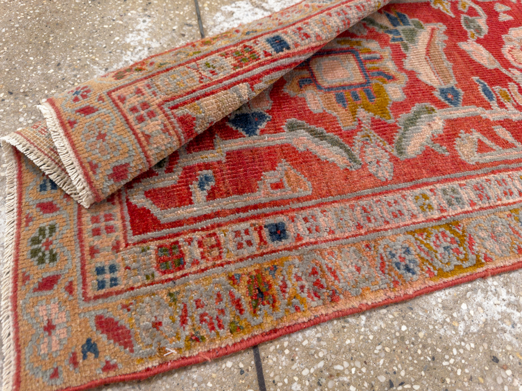 Antique Persian Sultanabad Throw Rug (Pair: 2 of 2), No.30880 - Staging