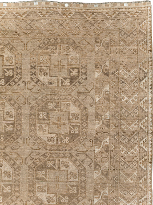 Vintage Central Asian Turkoman Tribal Room Size Carpet, No.30883 - Staging