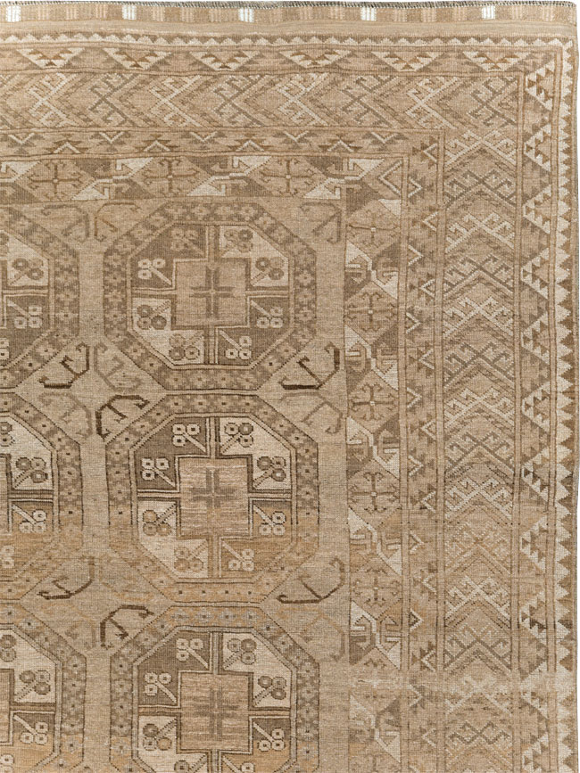 Vintage Central Asian Turkoman Tribal Room Size Carpet, No.30883 - Staging