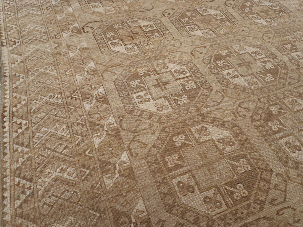 Vintage Central Asian Turkoman Tribal Room Size Carpet, No.30883 - Staging