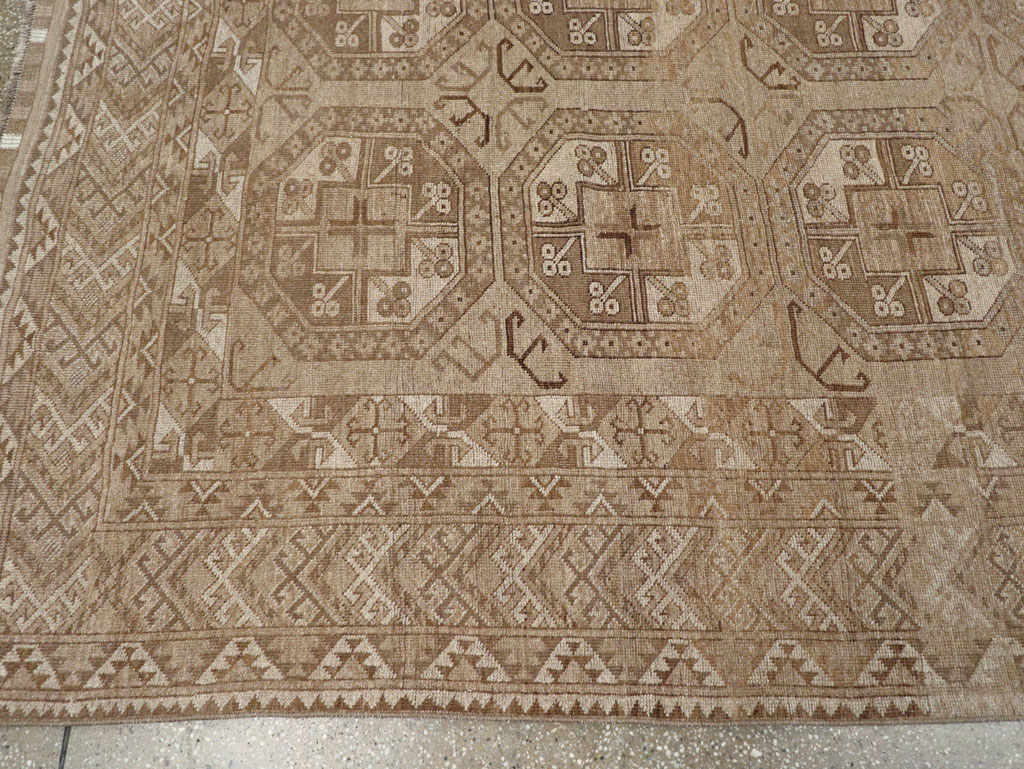 Vintage Central Asian Turkoman Tribal Room Size Carpet, No.30883 - Staging