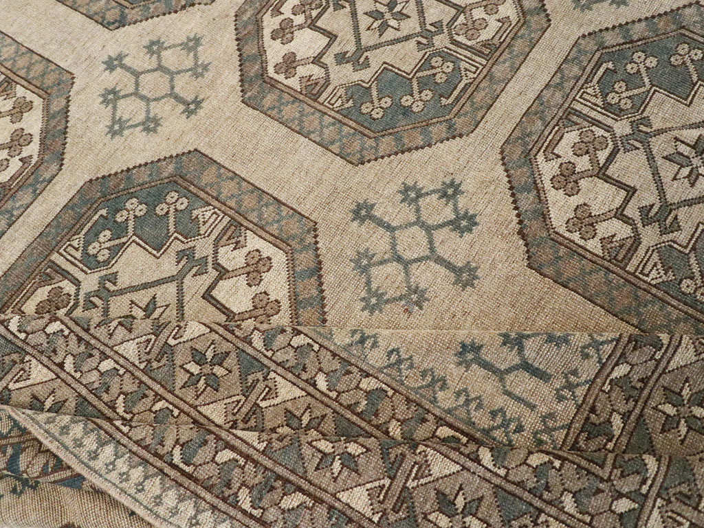 Vintage Central Asian Turkoman Small Room Size Tribal Carpet, No.30884 - Staging