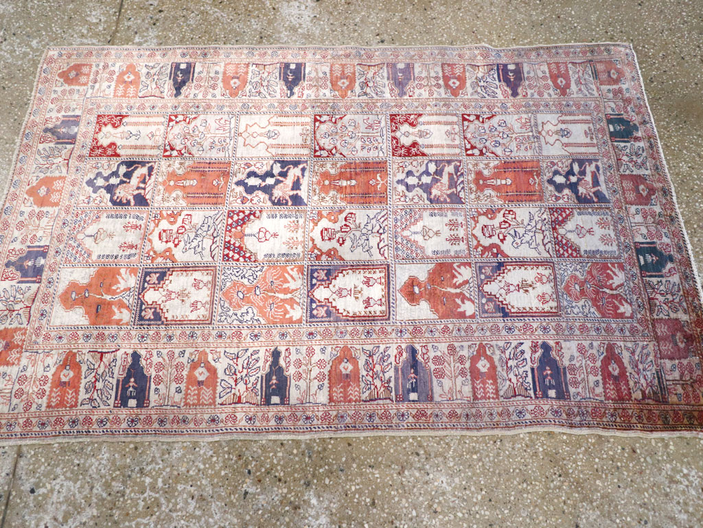 Vintage Turkish Kayseri Throw Rug, No.30895 - Staging