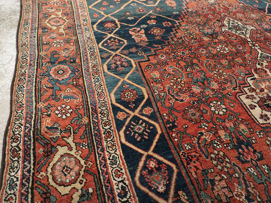 Antique Persian Bidjar Accent Rug, No.30899 - Staging