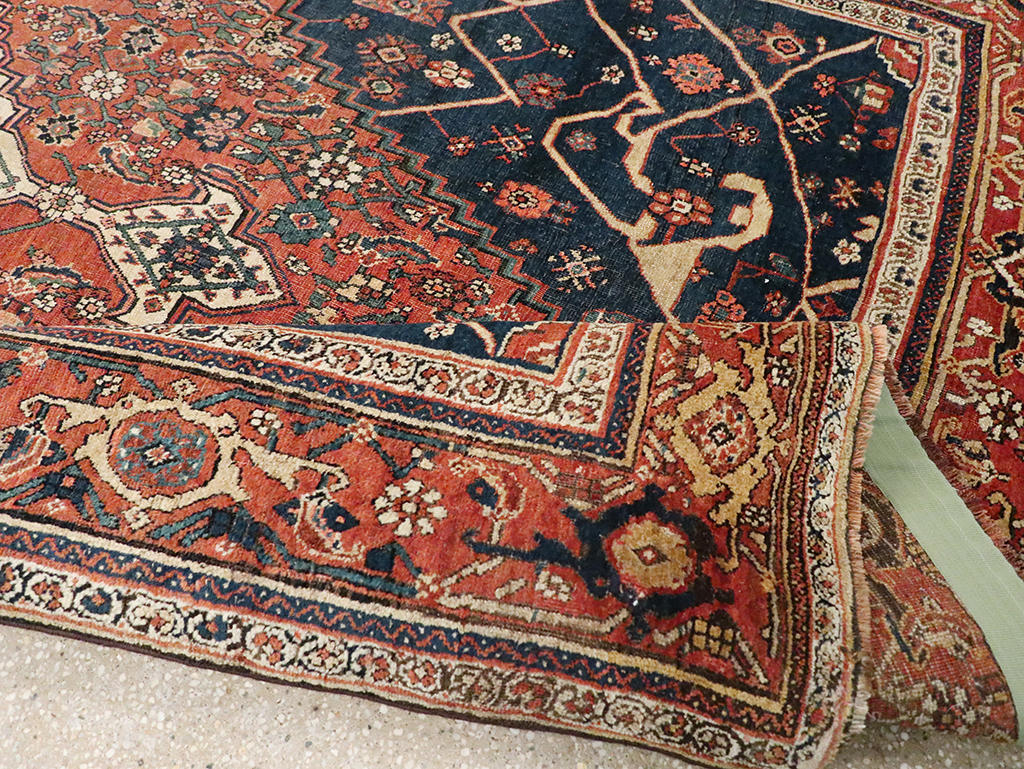 Antique Persian Bidjar Accent Rug, No.30899 - Staging