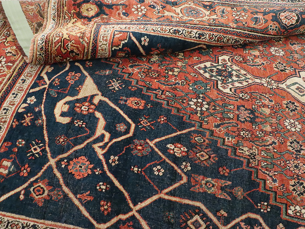 Antique Persian Bidjar Accent Rug, No.30899 - Staging