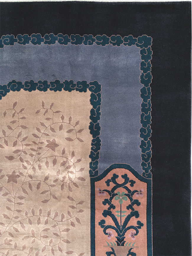 Vintage Chinese Art Deco Room Size Carpet, No.30901 - Staging