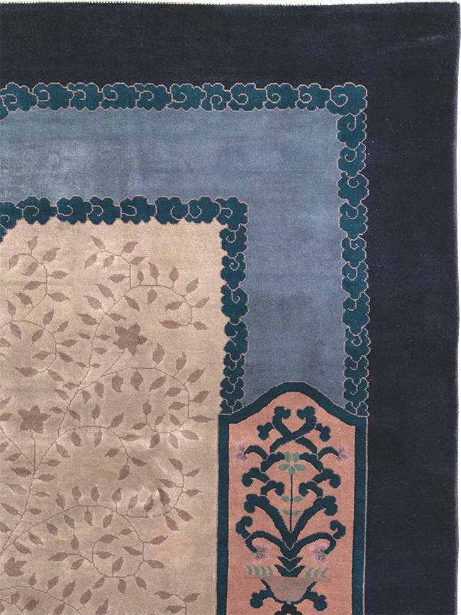 Vintage Chinese Art Deco Room Size Carpet, No.30901 - Staging