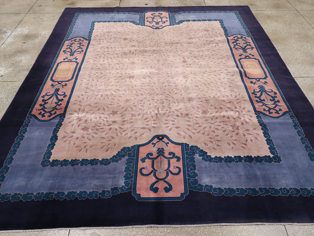 Vintage Chinese Art Deco Room Size Carpet, No.30901 - Staging