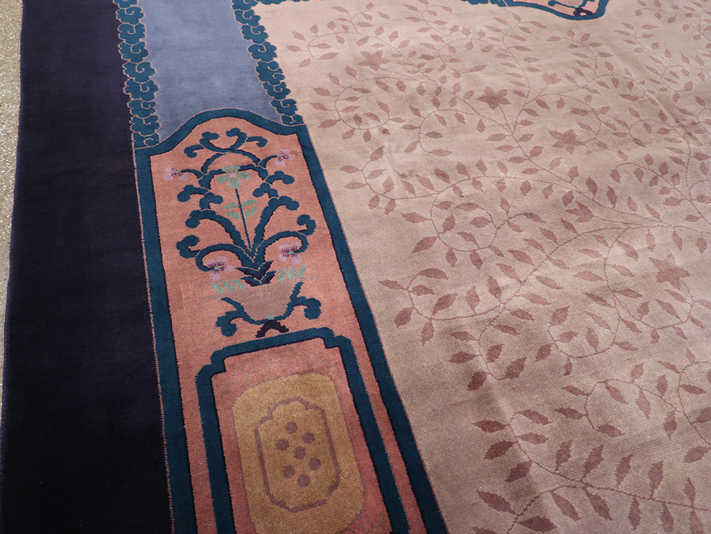 Vintage Chinese Art Deco Room Size Carpet, No.30901 - Staging