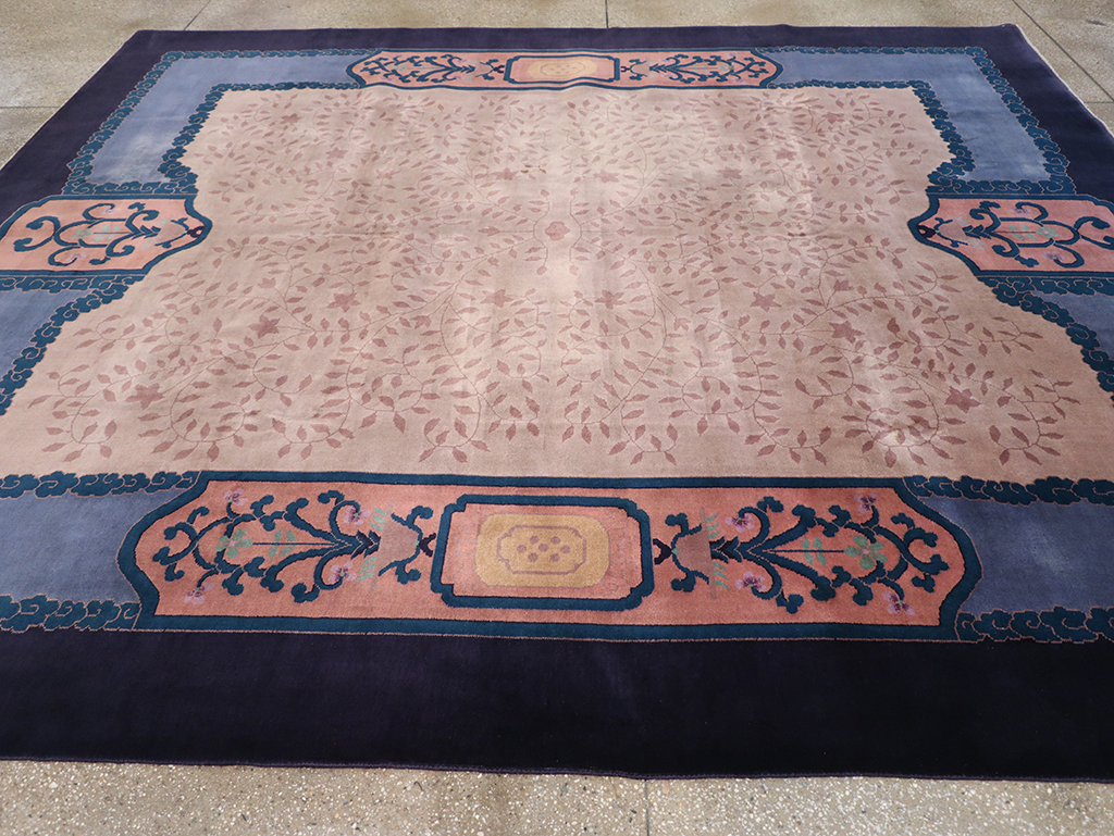 Vintage Chinese Art Deco Room Size Carpet, No.30901 - Staging