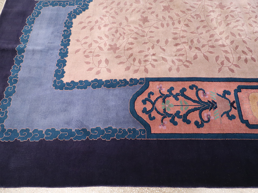 Vintage Chinese Art Deco Room Size Carpet, No.30901 - Staging