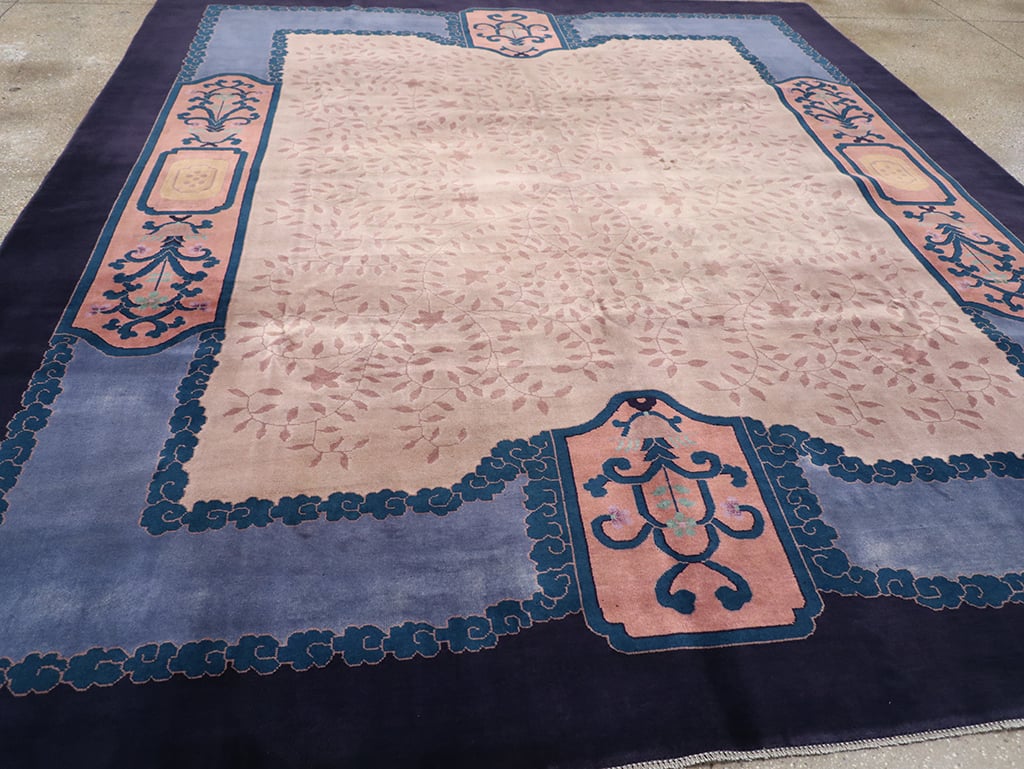 Vintage Chinese Art Deco Room Size Carpet, No.30901 - Staging