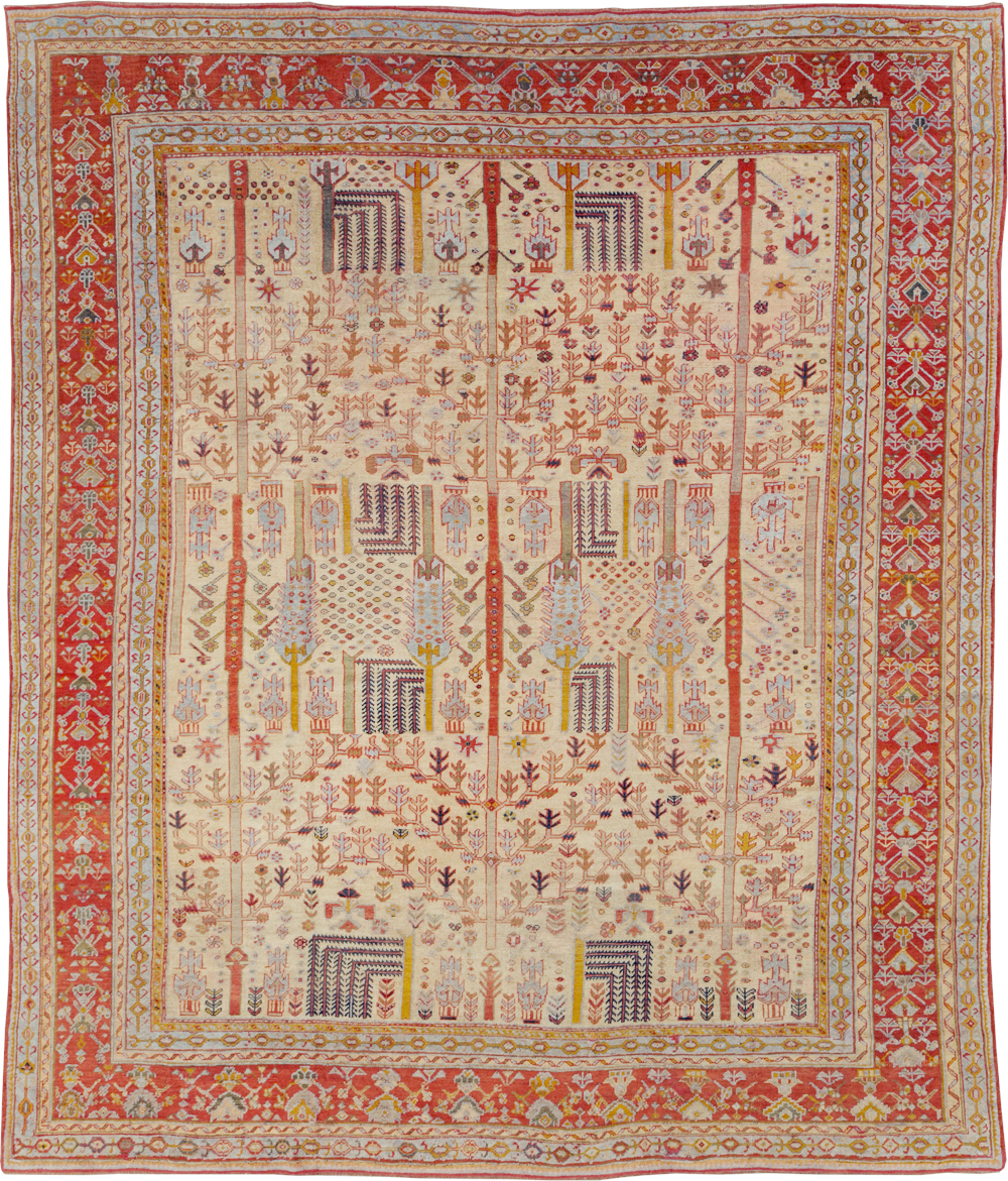 Antique Turkish Oushak Large Room Size Carpet, No.30902 - Staging