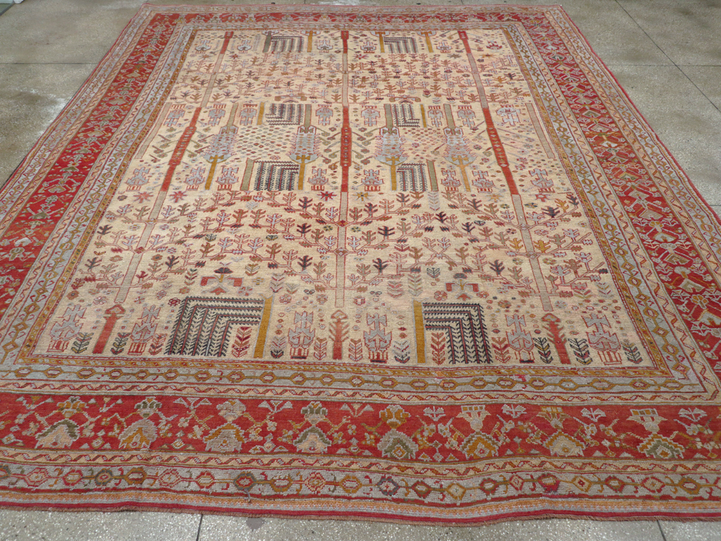 Antique Turkish Oushak Large Room Size Carpet, No.30902 - Staging
