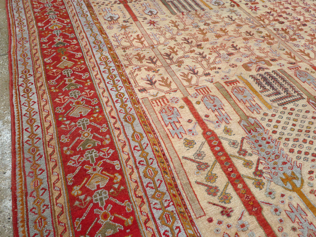 Antique Turkish Oushak Large Room Size Carpet, No.30902 - Staging