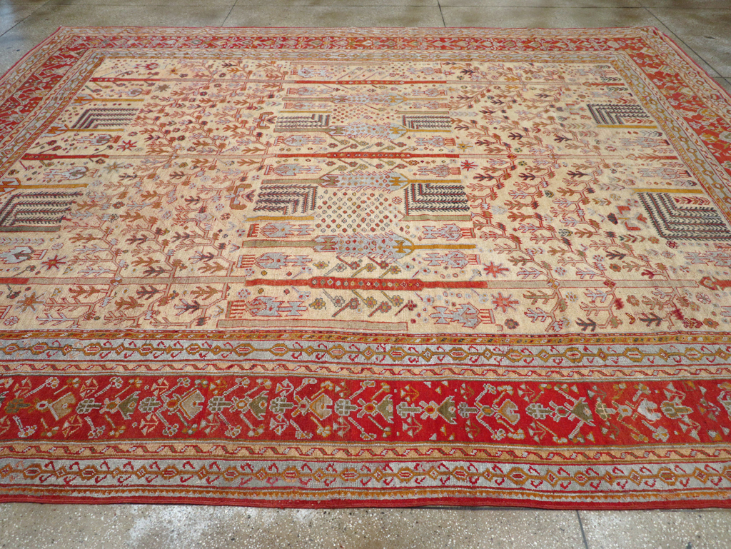 Antique Turkish Oushak Large Room Size Carpet, No.30902 - Staging
