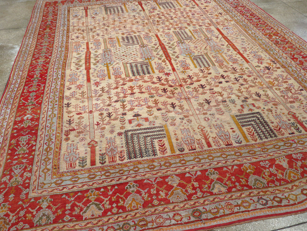 Antique Turkish Oushak Large Room Size Carpet, No.30902 - Staging