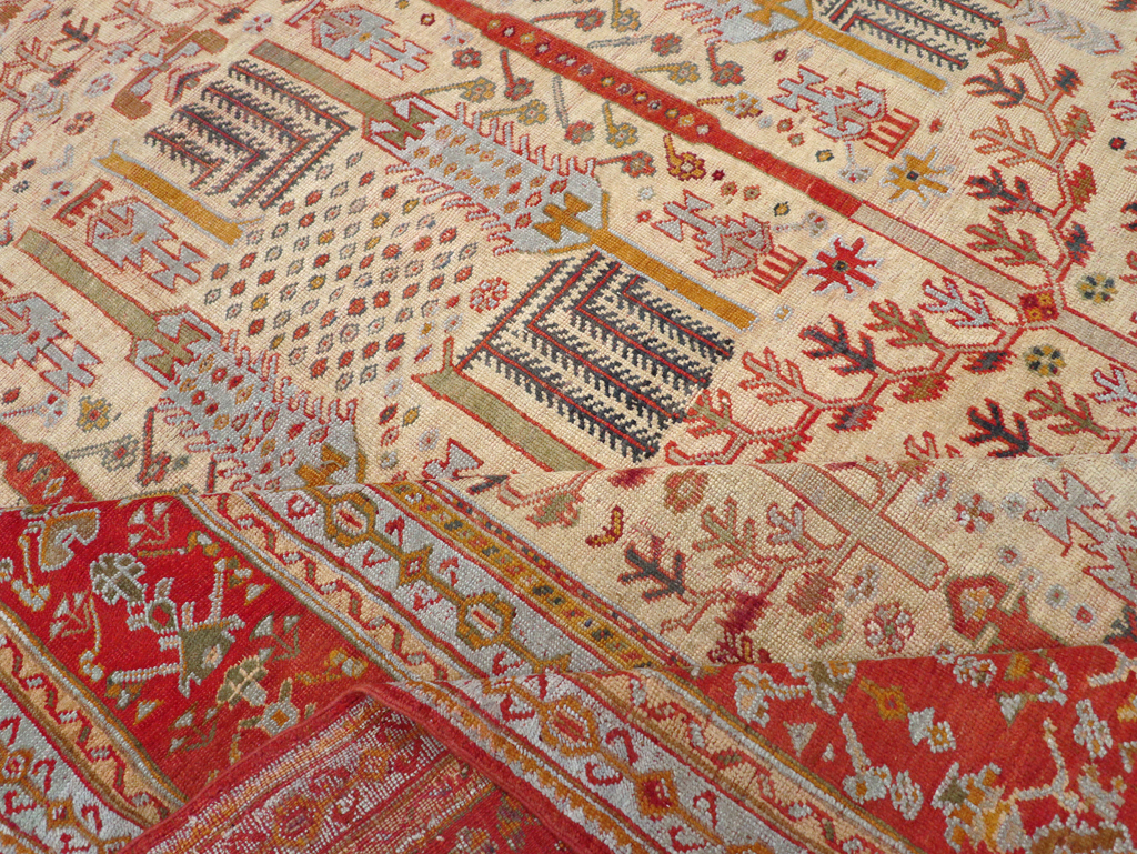 Antique Turkish Oushak Large Room Size Carpet, No.30902 - Staging