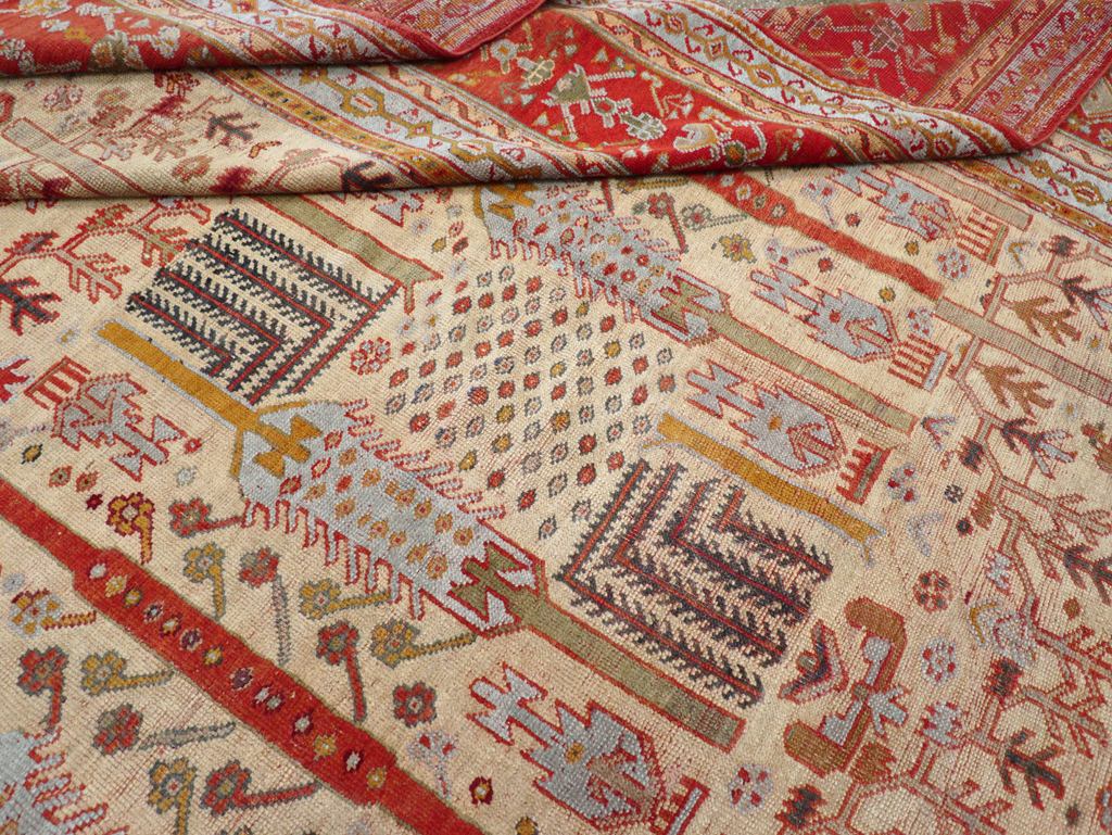 Antique Turkish Oushak Large Room Size Carpet, No.30902 - Staging