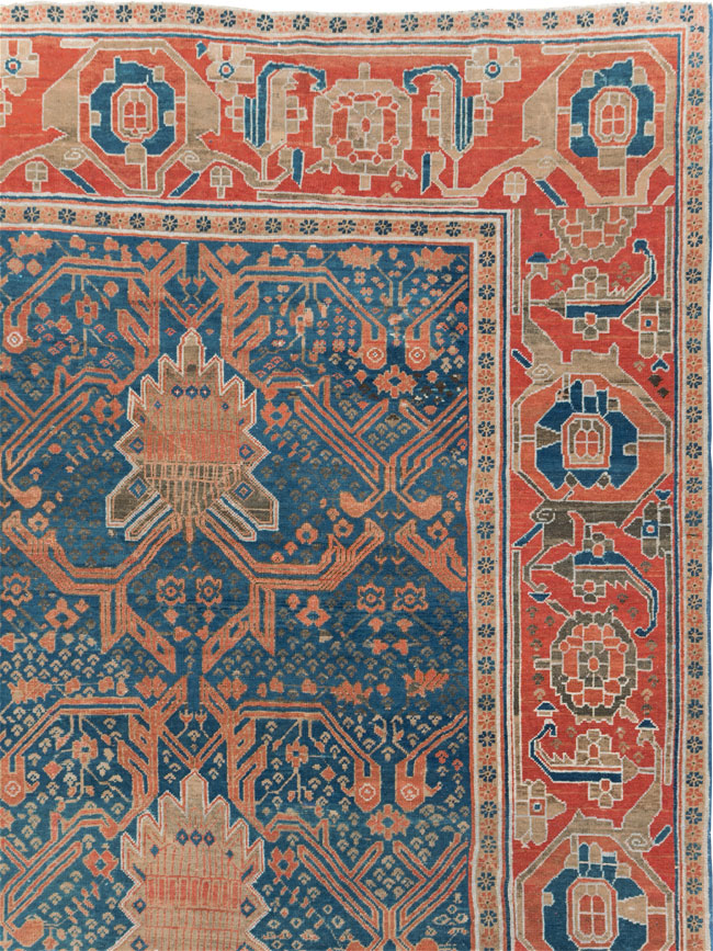 Antique Persian Bakshaish Room Size Carpet, No.30903 - Staging