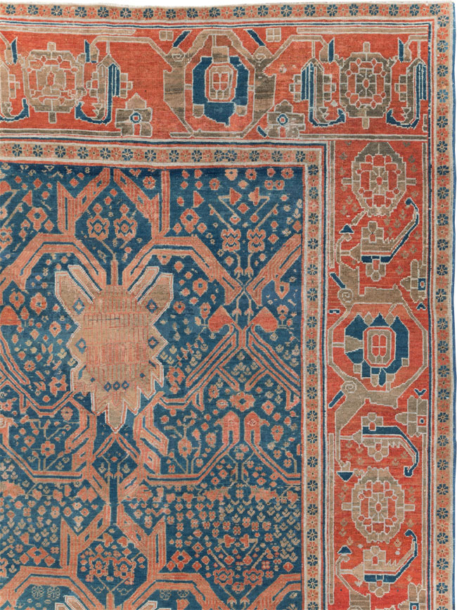 Antique Persian Bakshaish Room Size Carpet, No.30903 - Staging