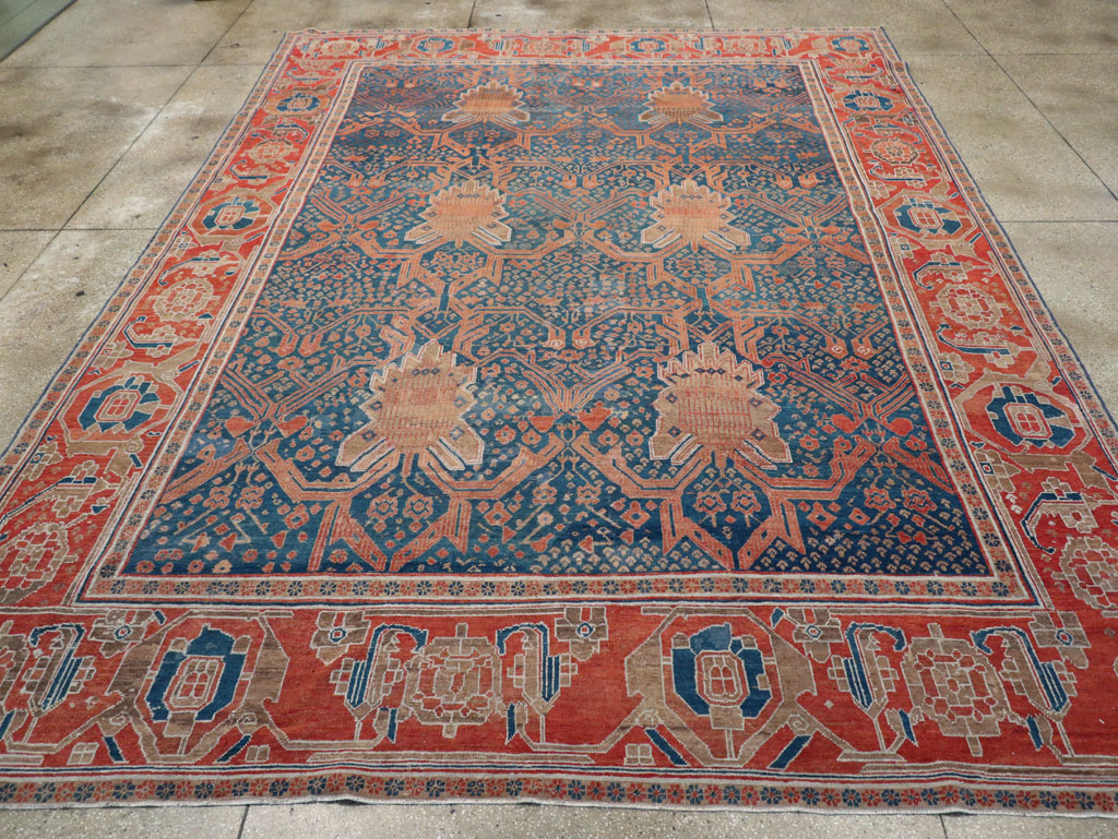 Antique Persian Bakshaish Room Size Carpet, No.30903 - Staging