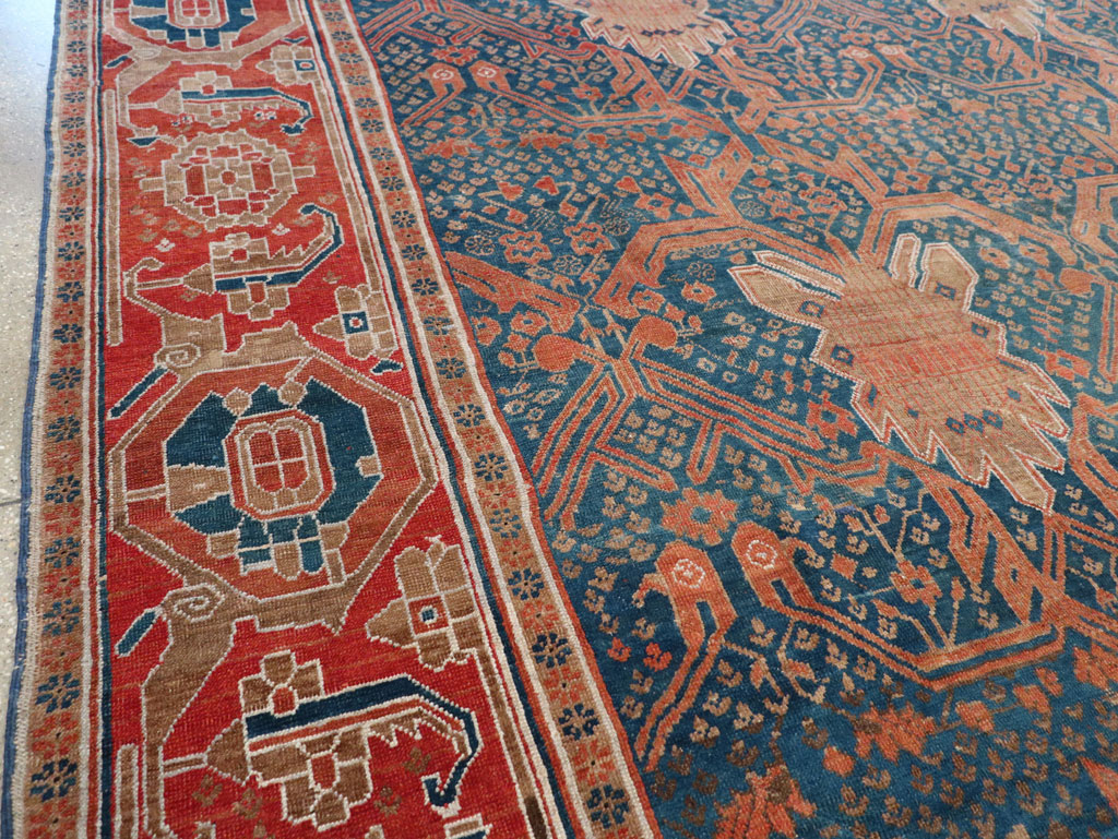 Antique Persian Bakshaish Room Size Carpet, No.30903 - Staging