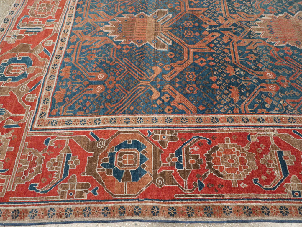 Antique Persian Bakshaish Room Size Carpet, No.30903 - Staging