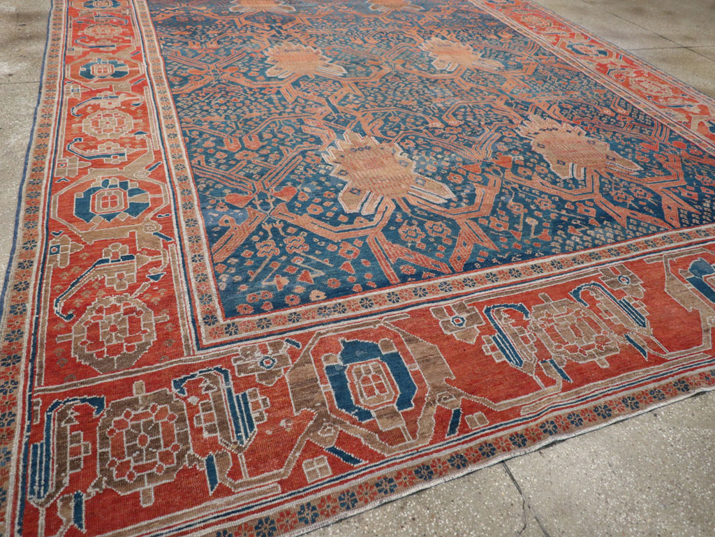 Antique Persian Bakshaish Room Size Carpet, No.30903 - Staging