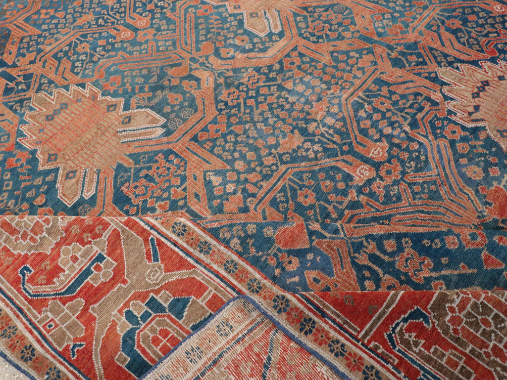 Antique Persian Bakshaish Room Size Carpet, No.30903 - Staging