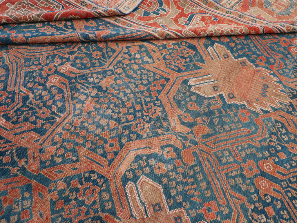 Antique Persian Bakshaish Room Size Carpet, No.30903 - Staging